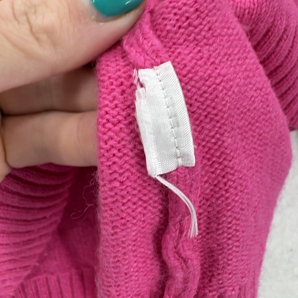 Vineyard Vines Sweater Womens Medium Pink Cashmere Blend Palm Moon Knit Graphic - Picture 5 of 11